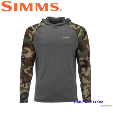 Худи Simms SolarFlex Hoody Woodland Camo/Carbon Heather размер XL